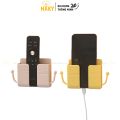 Giá đỡ dán tường để remote, sạc điện thoại có móc treo dây sạc, chìa khóa gọn gàng HAKY004, keo dán chắc, chịu lực 2kg. 