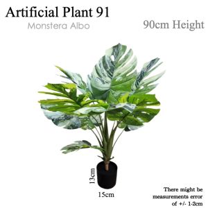 ⭐MONSTERA ALBO⭐ Artificial Plant Decor Tree Indoor Plant Decoration Plant Home Decor Office Plant Lobby Plant Decoration Artificial Greenery Indoor Tree Artificial Plant Decoration Indoor Plant Decor for Home Office Hotel Lobby Interior Decoration