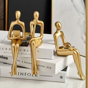 Luxury Niche Art Abstract Figure Ornament Bookcase Decorations Office Bookshelf Wine Cooler Ornament Cahaya Mewah Ceruk Seni Abstrak Figur Ornamen Rak Buku Dekorasi Rak Buku Kantor