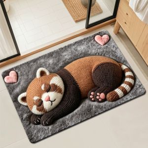 NAELIN Non-slip Cute Cat Floor Mat 4060cm Panda/Duck/Rabbit Bedroom Door Small Rug Quick-drying Entrance Carpet For Living Room Tea