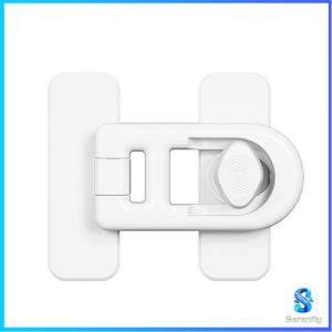 Serenity 1 ชิ้น ที่ล็อคประตูตู้เย็น อุปกรณ์ล็อคประตู ติดกาวไม่ต้องเจาะ ป้องกันการหนีบ Refrigerator lock