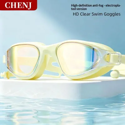 [COD] CHENJ Adult Swimming Goggles HD Anti Fog Waterproof Oversized Frame Easy Adjust Strap for Men Women Swim Practice
