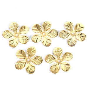 Christmas gift 【AYLMER】 50Pcs Set Vintage Metal Flower Filigree Slice Charms Jewelry DIY Craft Findings