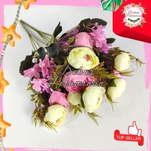 COD RANUMCULUS DURI CABANG 5 ARTIFICIAL - BUNGA HIASAN RUMAH KAMAR & DEKORASI PELAMINAN - IMPORT