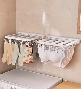 Foldable Clothes Hanger Punch-free Wall Hanging Drying Rack Socks Drying Hanger Clothes Hanging