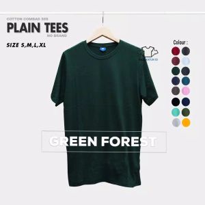 Baju Distro Katun Adem Pria Murah Keren - Kaos Polos Cotton Combed 30s Premium Original lengen pendek warna Hijau Botol
