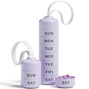 JING ABS Weekly Pill Organizer Day Labels Stackable Stackable Pill Case Portable Carry Loop  Storage Container Travel Use