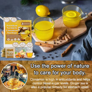 Blood Vessel Cleansing Turmeric Cinnamon Tea Authentic Herbal Tea Organic Healthy Natural Healthy Care Tea Bag