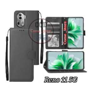 Casing Dompet Untuk Oppo Reno 11 5G Case Flip Cover Leather Premium Sarung Buku Hp
