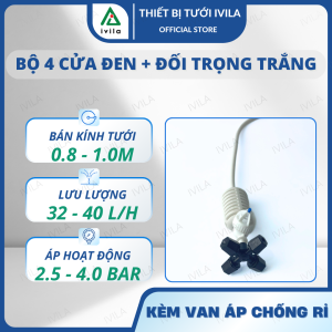 Combo 5 Bộ béc phun sương trắng kế hợp béc 4 cửa /5 cửa/ 7 cửa - phun sương tưới cây tưới lan hiệu quả