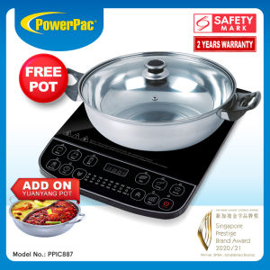 PowerPac Steamboat Induction Cooker with Stainless Steel Pot (PPIC887)