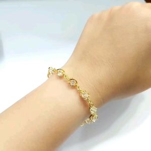 Gelang Desain Unik: Perhiasan Perak Asli Silver 925 Lapis Emas Model Kristal Sangkar