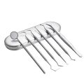 VINEY 7/8Pcs Thép không gỉ Bộ chăm sóc răng có hộp lưu trữ Chống gỉ Dụng cụ vệ sinh răng miệng Hộ gia đình Chuyên nghiệp Dụng cụ cạo lưỡi Bệnh viện thú y. 