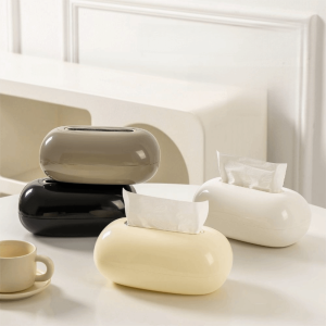EASYTREND Hình dạng elip. Hộp đựng giấy ăn hình bầu dục Đế chống trượt Thiết kế sáng tạo. Hộp đựng khăn giấy Hiện đại Tiết kiệm không gian. Hộp đựng giấy ăn để bàn Phòng khách gia đình