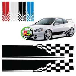 cutting stiker Striping mobil kotak kotak bendera racing terkeren