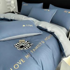 【discount store】Nordic Luxury Egyptian Cotton Bedding Set King Queen Double Twin Size with Sheet Duvet Cover Pillowcases 1/2 People Bed Linens