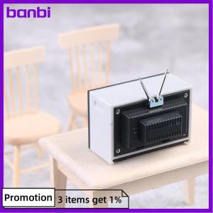 banbi Đồ trang trí mini retro TV đồ chơi nhà búp bê đồ trang trí thu nhỏ