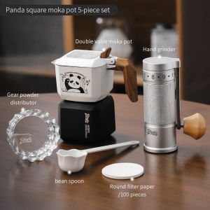 BINCOO Double Valve Moka Pot with Stove Kettle Coffee Maker Espresso Pot Set For Home Office Outdoor