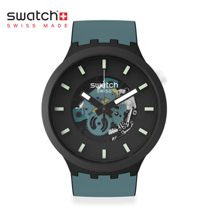 Swatch Big Bold Bioceramic NIGHT TRIP SB03B107 Blue Silicon Strap