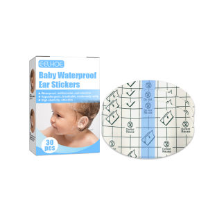 Eelhoe Baby Waterproof Ear Patch Ear Protector Swimming Bath Shampoo Waterproof Sticker Newborn Bath Shower Cover Cap Transparent Nursing Ear Patch Photography Studio Props Disposable Baby Shower Ear Plugs(30pcs/box)