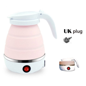 🇸🇬 600ML Mini Folding Electric Travel Kettle 304 Stainless Steel Food grade Silicone Foldable Water Kettles Teapot Kitchen Appliance