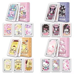 Kawaii Sanrio Poker Playing Cards Board Games Cartoon Hello Kitty Kuromi Melody Cinnamoroll Kids Toys Deck Card Gift