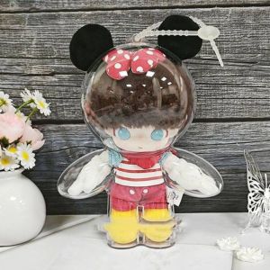 WENSH Transparent DIMOO Protective Shell Waterproof Dust Cover DIMOO Doll 3D Display Box Protective Case Detachable DIMOO Storage Bag