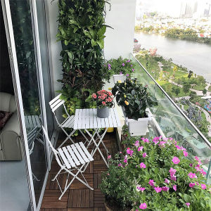 Chậu Trồng cây ban công Module nhập khẩu Châu Âu (1m2 gồm 8 module + 1 khay hứng nước) Kèm hệ thống tưới nhỏ giọt. Với 1 module trồng được 3 hóc cây. Thích hợp cho cả trồng rau sạch đứng