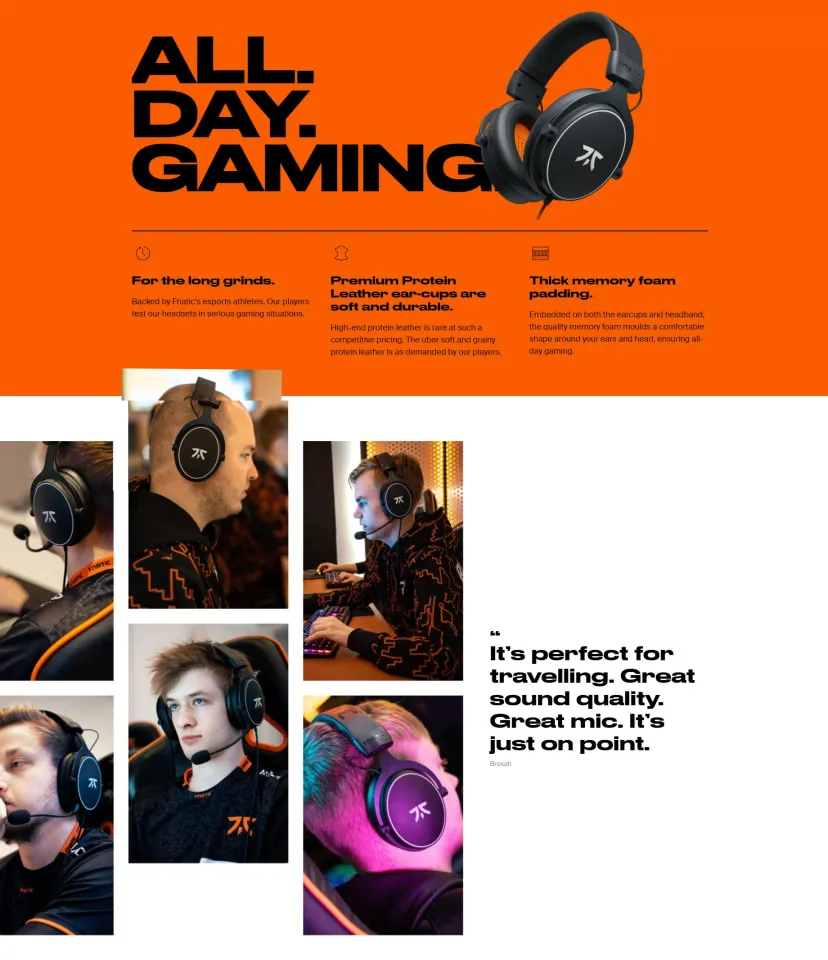 Fnatic Gear REACT e Sport Performance Gaming Headset Over