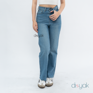 DISYAK - HighWaist Loose Jeans Boyfriend Standar Light Blue 101-201