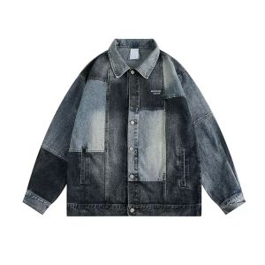SINRANSINYA丨Người Đàn Ông Của Áo Khoác-Nhật Bản mùa xuân và mùa thu Thiết Kế Tương Tự Áo khoác Denim nhãn hiệu thời trang Mỹ Lỏng Lẻo Giản Dị Thanh Niên Áo khoác làm việc