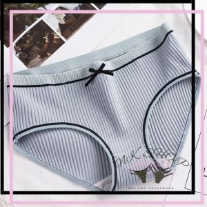 Women Panties ribbed mid-waist youthful plus size Seluar Dalam Wanita 日系女士内裤女学生韩版螺纹中腰少女性感可爱大码