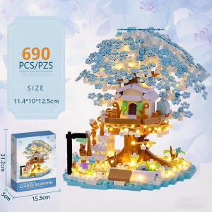 Sakura Tree House Flower Bricks Set Building Blocks Toy Gift for Girls Christmas Gifts