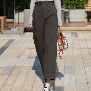 Summer Pure Cotton Thin Crop Pants High Waist Wide Leg Pants Womens New Loose Breathable Slim Casual Womens Pants