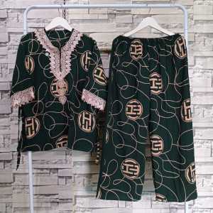 Setelan Renda Arab Jumbo LD 130 Bahan Rayon Tebal Atasan Dan Celana Panjang Wanita Adem Nyaman