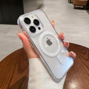 For Magesafe  Transparent Wireless Charger Case For iPhone 17 16 14 15 12 13 Pro Max 11 Funda Shockproof Acrylic Cover