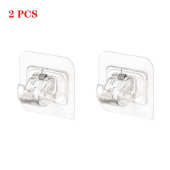2pcs Nail-Free Hooks Curtain Rod Holder Clamp Hooks Rod Bracket Holder Adjustable Adhesive Wall Curtain Fixed Clip Hanging Rack Hotsale curtains accessoires assist hook wall towel rag hanger hooks rack for bathroom multifunction racks