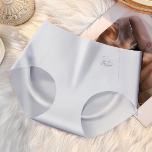 YOLO กางเกงยีนส์ผ้าฝ้ายสำหรับผู้หญิงCelana Dalam Bahan Sutra น้ำแข็งไร้รอยต่อเอวปานกลางยกสะโพก3มิติสำหรับฤดูร้อน