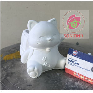 Tượng thạch cao Hộp Đựng Bút Mèo Đa Năng Sáng Tạo Chì Dễ Thương E20 (Không kèm màu) tô tượng đồ chơi cho trẻ