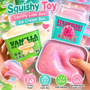 Sticky Box Cake Squishy Toy Slow Rising Squeeze Toy Ice Cream Box Stress Release Toys