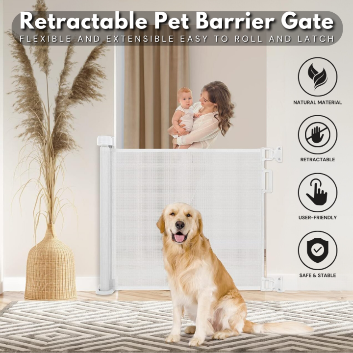 Retractable Pet Baby Gate Pagar Pet Safety Gate For Stairs Pagar Haiwan & Budak Pet Safety Murah