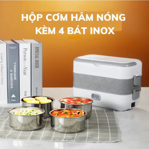 [Giá Hủy Diệt] Hộp Cơm Cắm Điện 2 Tầng 4 Ngăn Inox Giữ Nhiệt Cao Cấp  Hâm Nóng Nhanh Tiện Lợi