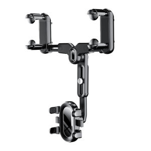 Auto Rearview Mirror Phone Holder in Car Mount Stand for CellPhone Car Mobile Support Rotating Adjustable Car SmartPhone Holder
