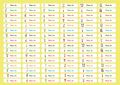 1 tờ sticker 96 cái in tên dán bút cho bé với nhiều hình ngộ nghĩnh đáng yêu. 