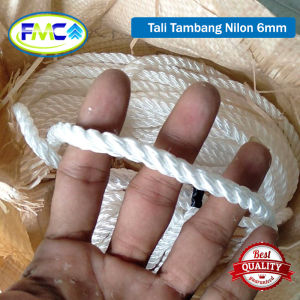 Tali Tambang Kecil 6mm 7mm 8mm Per 10meter Tali Nilon Super Kuat Nylon Rope Kecil 6 mm 7 mm 8 mm Tali Tampar Putih Pengikat Barang Pengangkut