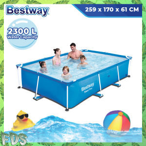 BESTWAY 56403 2.59 Meter Steel Pro Frame Pool Set Adult Family Kids Large Outdoor Swimming Water Pool Kolam Air / Renang