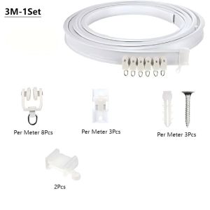 Rel Gorden Fleksibel Ukuran 3/4/5m Rel Gorden Lengkung U Batang Hordeng Elastis