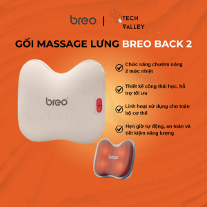 Gối Massage Lưng Breo Back 2 - Êm Ái Chườm Nóng 42℃ Mô Phỏng Massage
