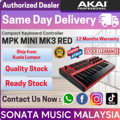 AKAI MPK MINI MK3 Compact Keyboard Controller 紧凑型 键盘 控制器 / Audio 音频 / Music 音乐 / SAME DAY DELIVERY AVAILABLE READY STOCK 12 MONTHS WARRANTY 可要求 当日 送货 现货 12 个月 保修期 / Music Producti