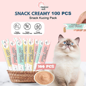 Pawitive Vibes Paket Snack Creamy Kucing Isi 100 pcs snack kucing wet food